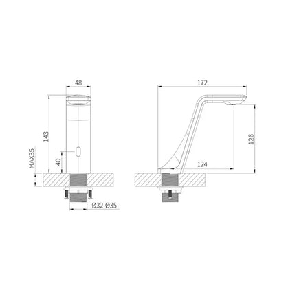 Gun Gray Automatic Sensor Bathroom Basin Faucet Cold Water Tap