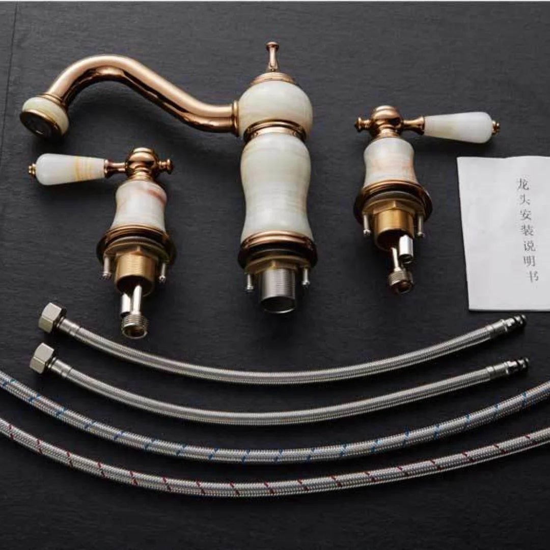 Rose Gold Brass Basin Faucet Luxury Hot Cold Mixer Tap