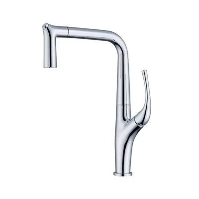 Brushed Gold Pull-Out Kitchen Faucet – Deck Mounted Single Handle