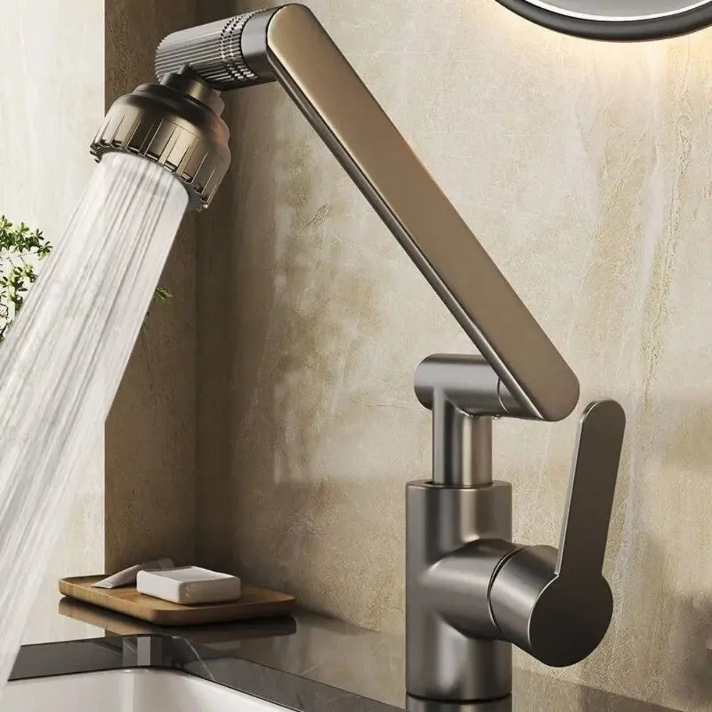 360° Rotating Robotic Arm Faucet Dual Mode Water Saver Tap