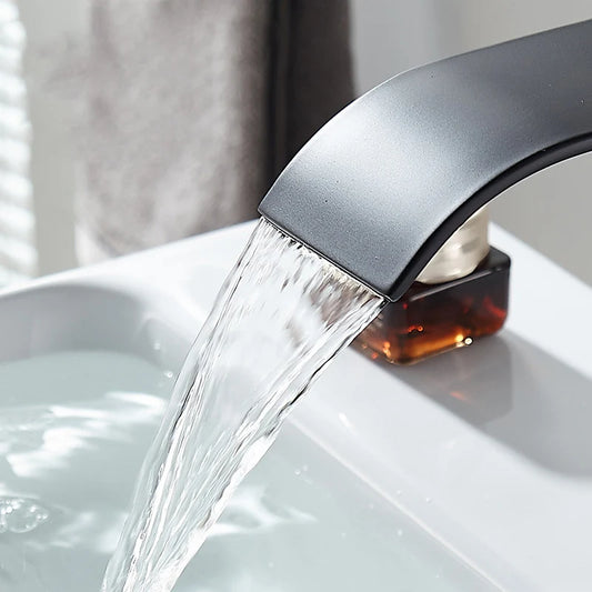 Luxury Waterfall Bathroom Faucet – Hot & Cold, Stainless Steel