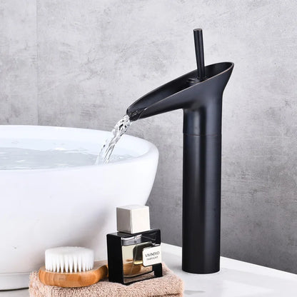 Luxury Waterfall Bathroom Basin Faucet – Hot & Cold, Single Lever