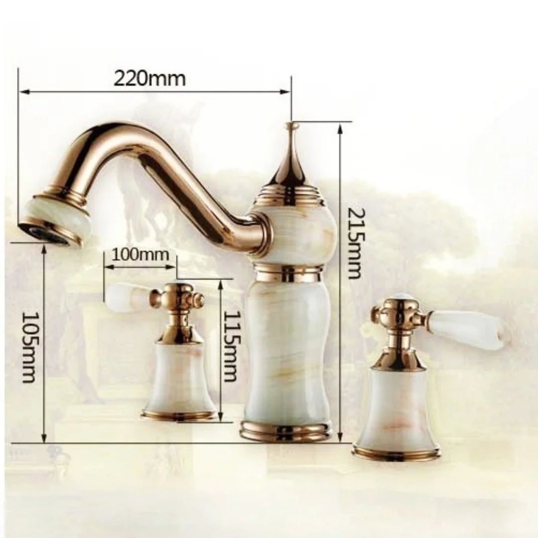 Rose Gold Brass Basin Faucet Luxury Hot Cold Mixer Tap