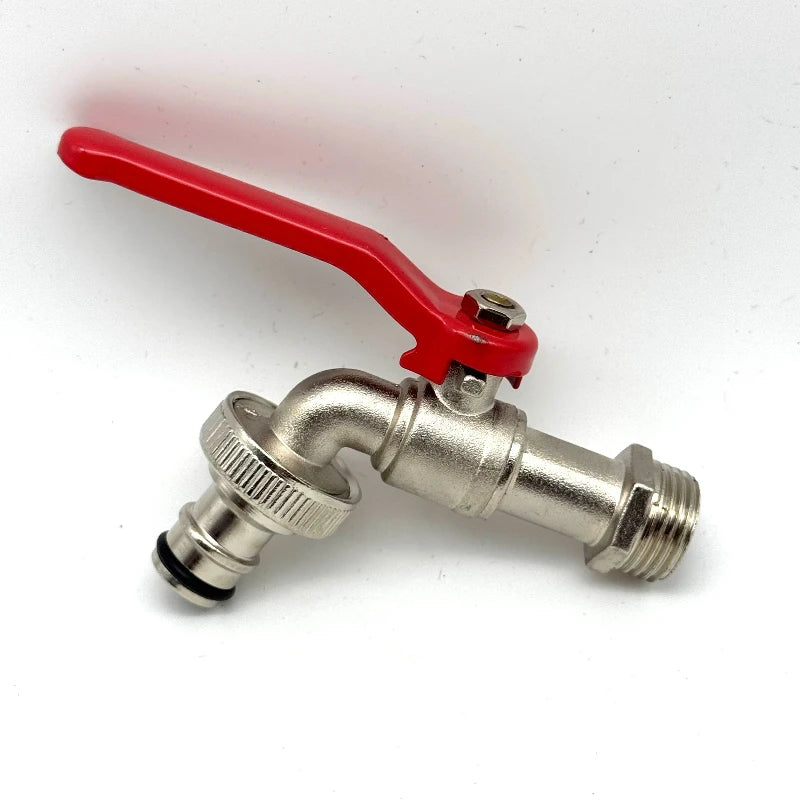 Zinc Alloy Double Spout Faucet Garden Balcony Water Splitter Tap