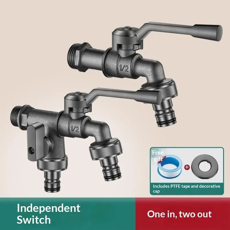 Freeze Proof Dual Outlet Garden Faucet Zinc Alloy G1/2 Tap Valve