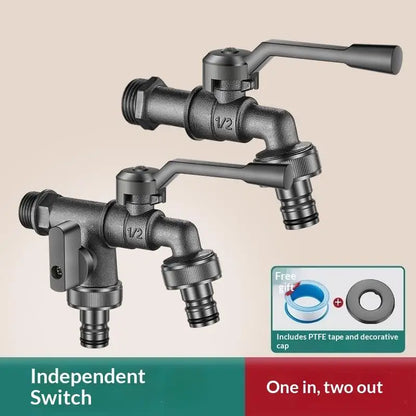 Freeze Proof Dual Outlet Garden Faucet Zinc Alloy G1/2 Tap Valve