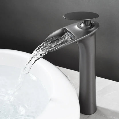 Antique Brass Waterfall Bathroom Faucet – Single Handle Basin Mixer Tap