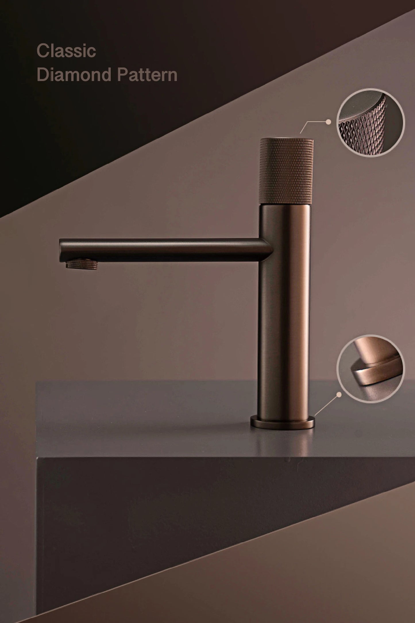 Aitana Black Brass Bathroom Faucet – Hot & Cold, Single Hole