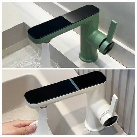 Elegant Zinc Alloy Bathroom Sink Faucet – Hot & Cold, Single Hole