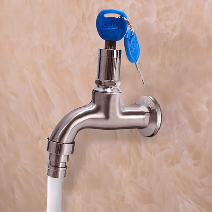 Lockable Outdoor Faucet 1/2 Inch Alloy Tap with Key Anti Theft