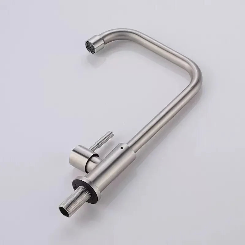 Stainless Steel Single Cold Kitchen Faucet – Single Handle, Deck Mounted