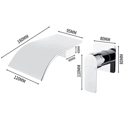 Wall-Mounted Waterfall Basin Faucet – Chrome Brass Single Handle