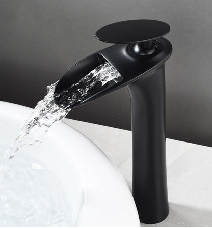 Antique Brass Waterfall Bathroom Faucet – Single Handle Basin Mixer Tap