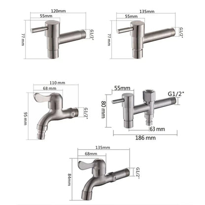 304 Stainless Steel Wall Mount Garden Faucet Brushed Outdoor Tap