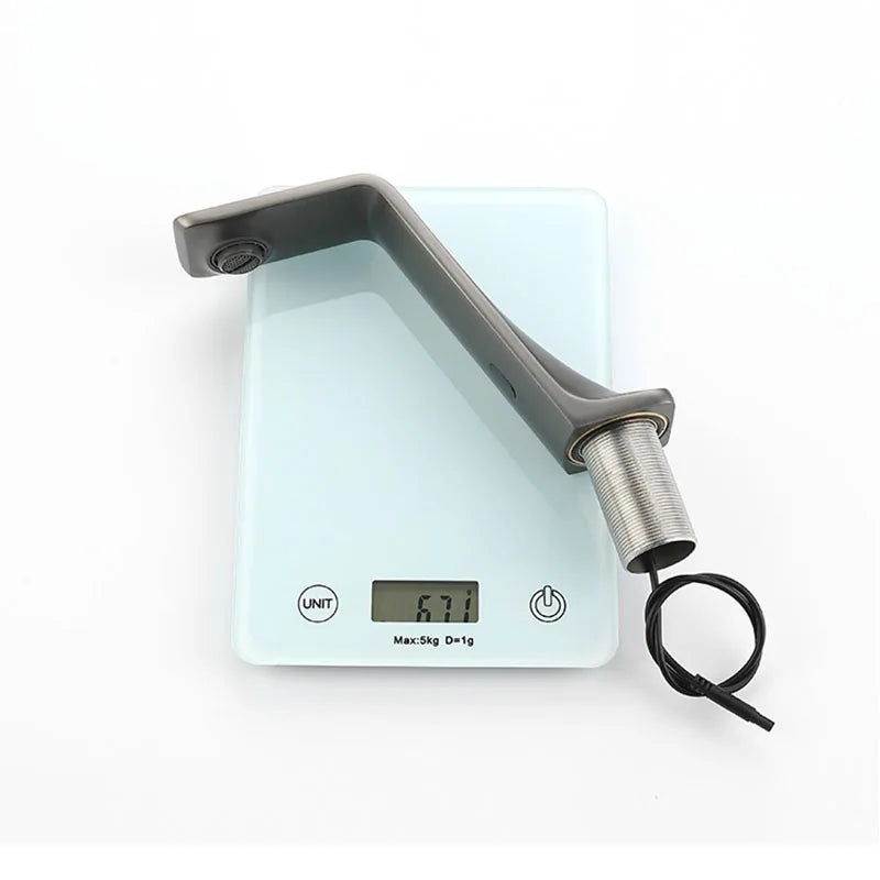 Gun Gray Automatic Sensor Bathroom Basin Faucet Cold Water Tap