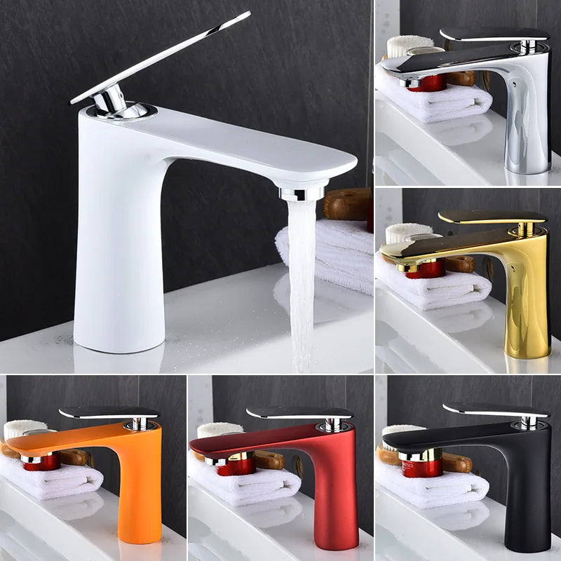 Brass Bathroom Basin Faucet Hot Cold Water Mixer Sink Tap