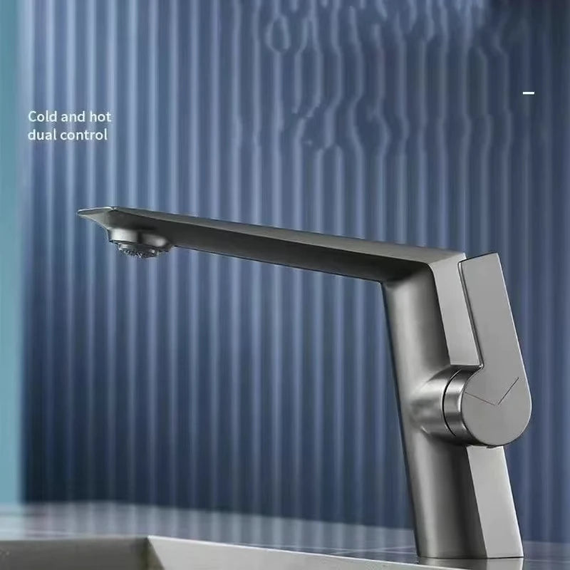 Chrome/gun gray hot and cold dual-use basin faucet bathroom toilet light luxury wash basin under the counter basin wash basin fa