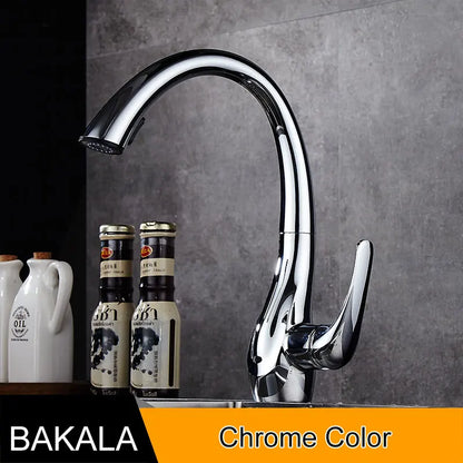 BAKALA Pull-Out Kitchen Faucet – Single Handle, 360° Swivel, Hot & Cold