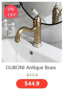 OUBONI Black Digital Display Basin Faucet – Hot & Cold Mixer, Modern Chrome Design