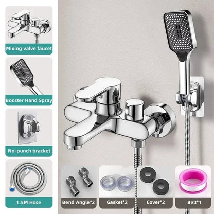 3 Way Thermostatic Shower Mixer Valve Wall Mount Chrome Faucet