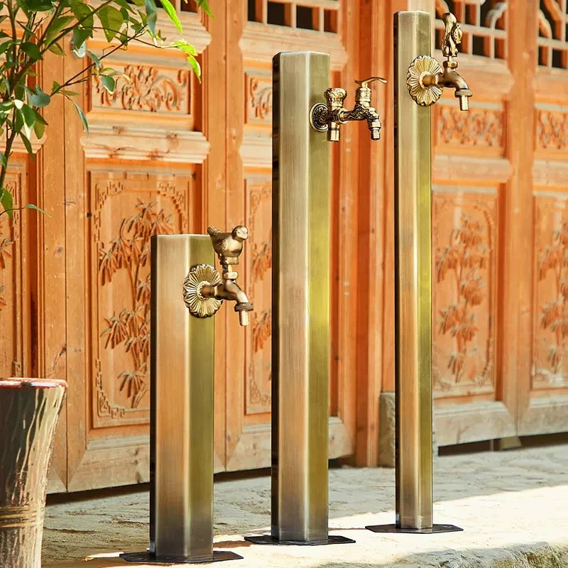Stainless Steel Outdoor Deck Faucet Single Hole Garden Tap Cold