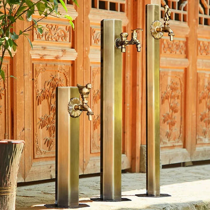 Stainless Steel Outdoor Deck Faucet Single Hole Garden Tap Cold