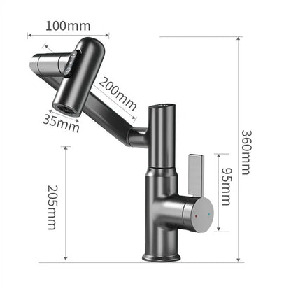 LED Digital Display Basin Faucet with 360° Rotating Sprayer