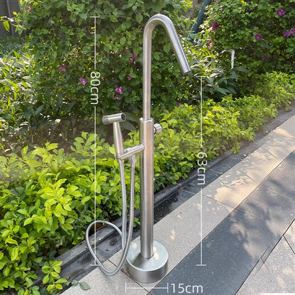 Stainless Steel Outdoor Column Faucet Floor Standing Garden Tap