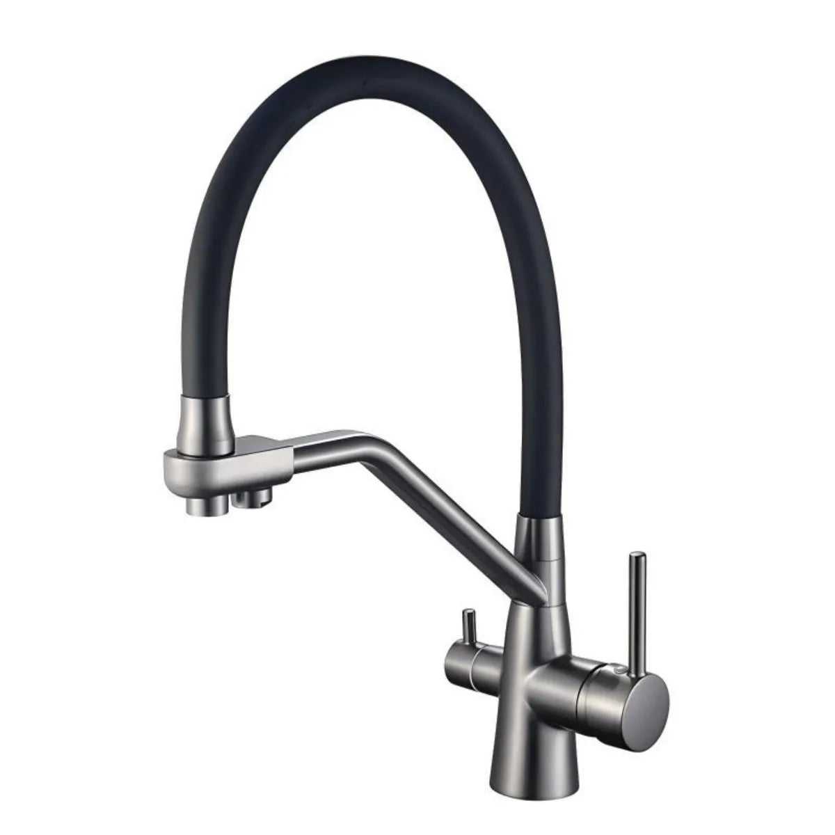 Modern Brass Kitchen Faucet with Pull-Out Filtered Water – Hot & Cold