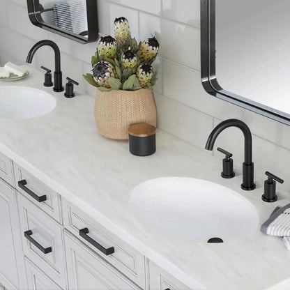 Solid Brass Bathroom Basin Faucet Dual Handle 3 Hole Tap