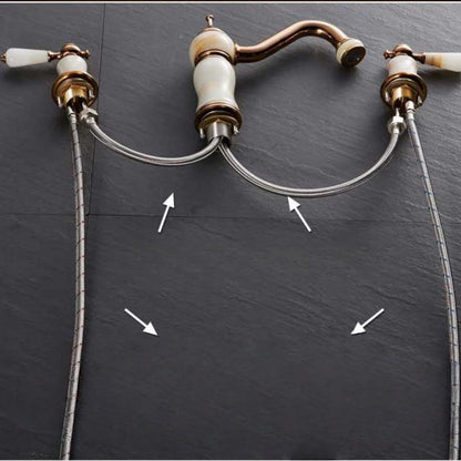 Rose Gold Brass Basin Faucet Luxury Hot Cold Mixer Tap