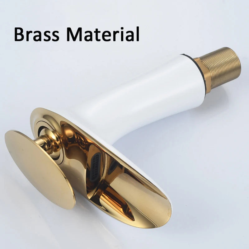 Antique Brass Waterfall Bathroom Faucet – Single Handle Basin Mixer Tap