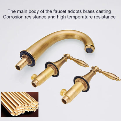 Antique Bronze Double Handle Bath Faucet