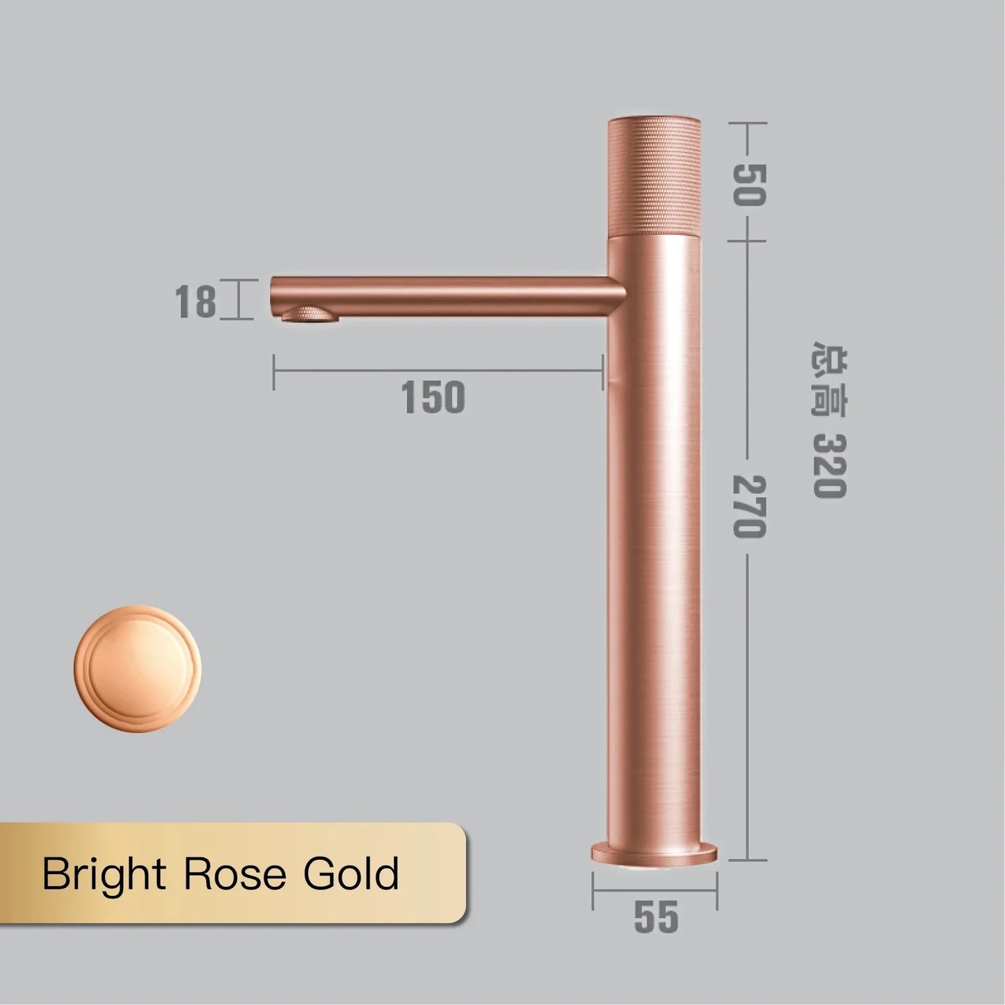 Aitana Black Brass Bathroom Faucet – Hot & Cold, Single Hole