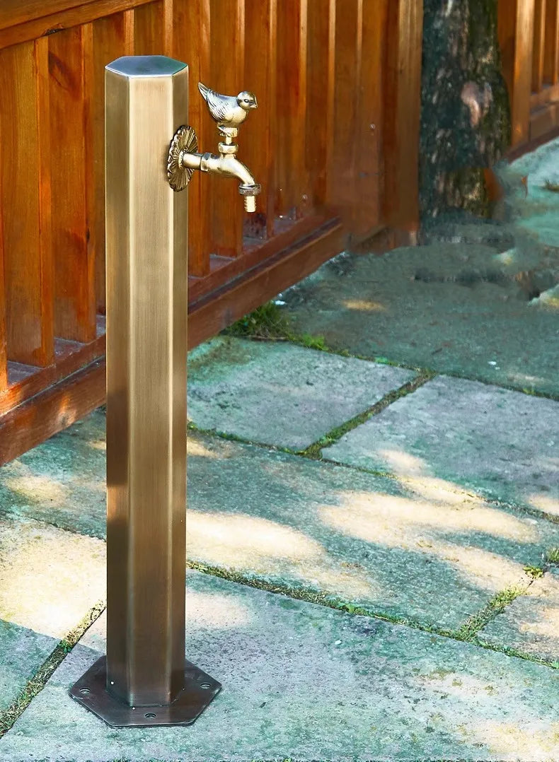 Stainless Steel Outdoor Deck Faucet Single Hole Garden Tap Cold
