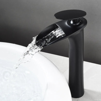 Antique Brass Waterfall Bathroom Faucet – Single Handle Basin Mixer Tap