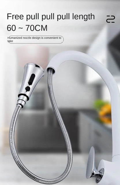 BAKALA Pull-Out Kitchen Faucet – Single Handle, 360° Swivel, Hot & Cold