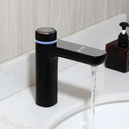 OUBONI Black Digital Display Basin Faucet – Hot & Cold Mixer, Modern Chrome Design
