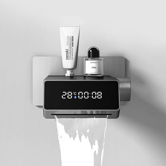 Gun Grey LED Digital Bathroom Faucet Waterfall Mixer Tap