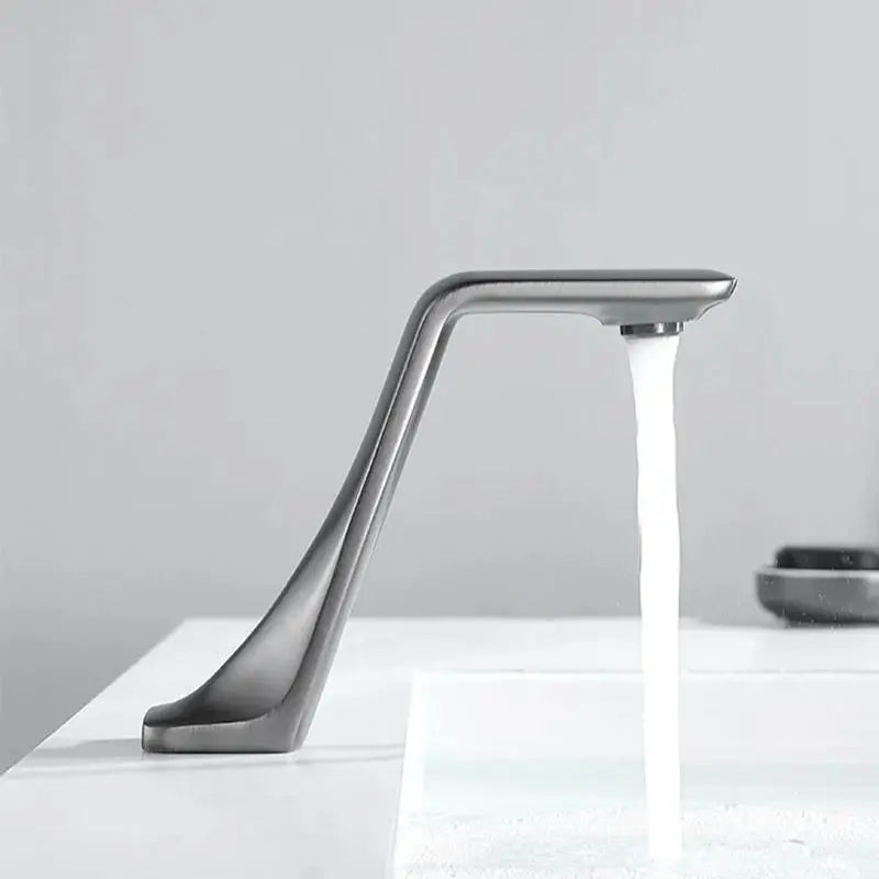 Gun Gray Automatic Sensor Bathroom Basin Faucet Cold Water Tap
