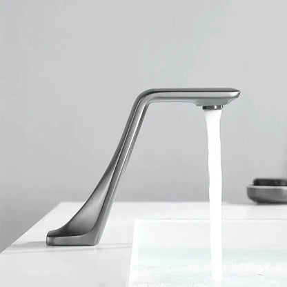 Gun Gray Automatic Sensor Bathroom Basin Faucet Cold Water Tap