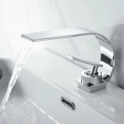 Waterfall Crescent Basin Faucet Hot Cold Bathroom Sink Mixer