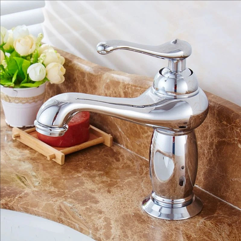 Luxury Europe style antique gold bathroom basin faucet Mixers Taps single handle magic lamp cold and hot water kitchen faucet