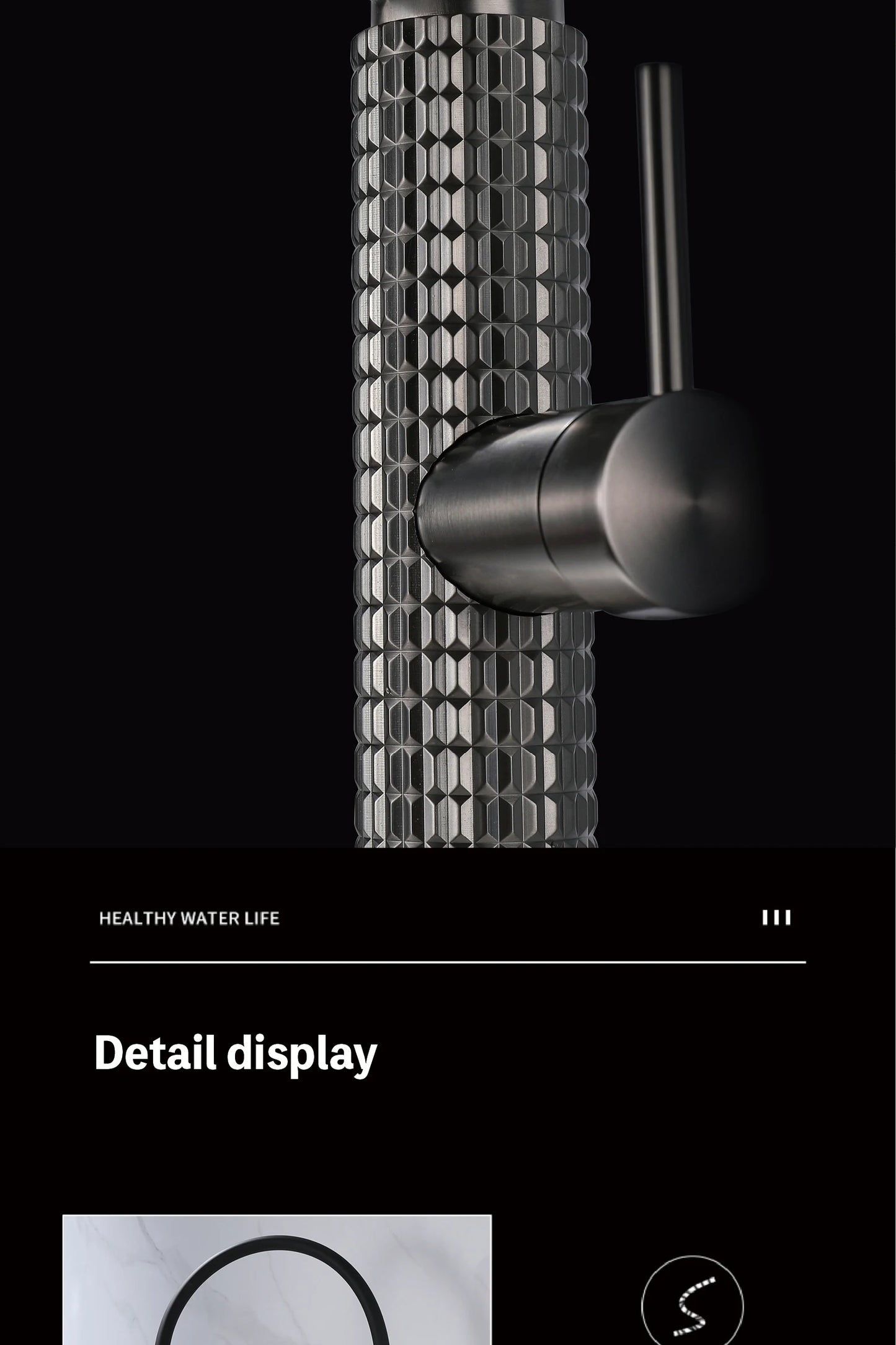 Aitana Black Brass Pull-Out Kitchen Faucet – Hot & Cold, Single Handle