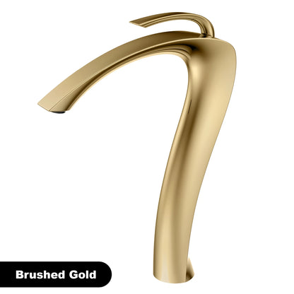 Chrome Luxury Brass Bathroom Vanity Faucet Modern Deck Mounted Basin Tap With Anti-Leak Ceramic Valve Hot/Cold Water Control