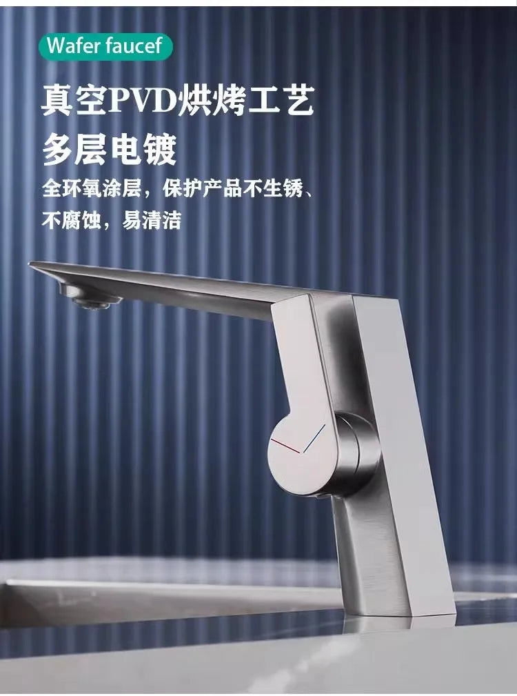Chrome/gun gray hot and cold dual-use basin faucet bathroom toilet light luxury wash basin under the counter basin wash basin fa