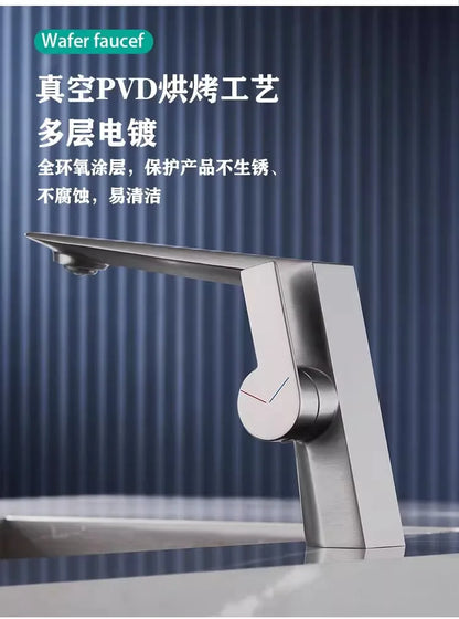 Chrome/gun gray hot and cold dual-use basin faucet bathroom toilet light luxury wash basin under the counter basin wash basin fa