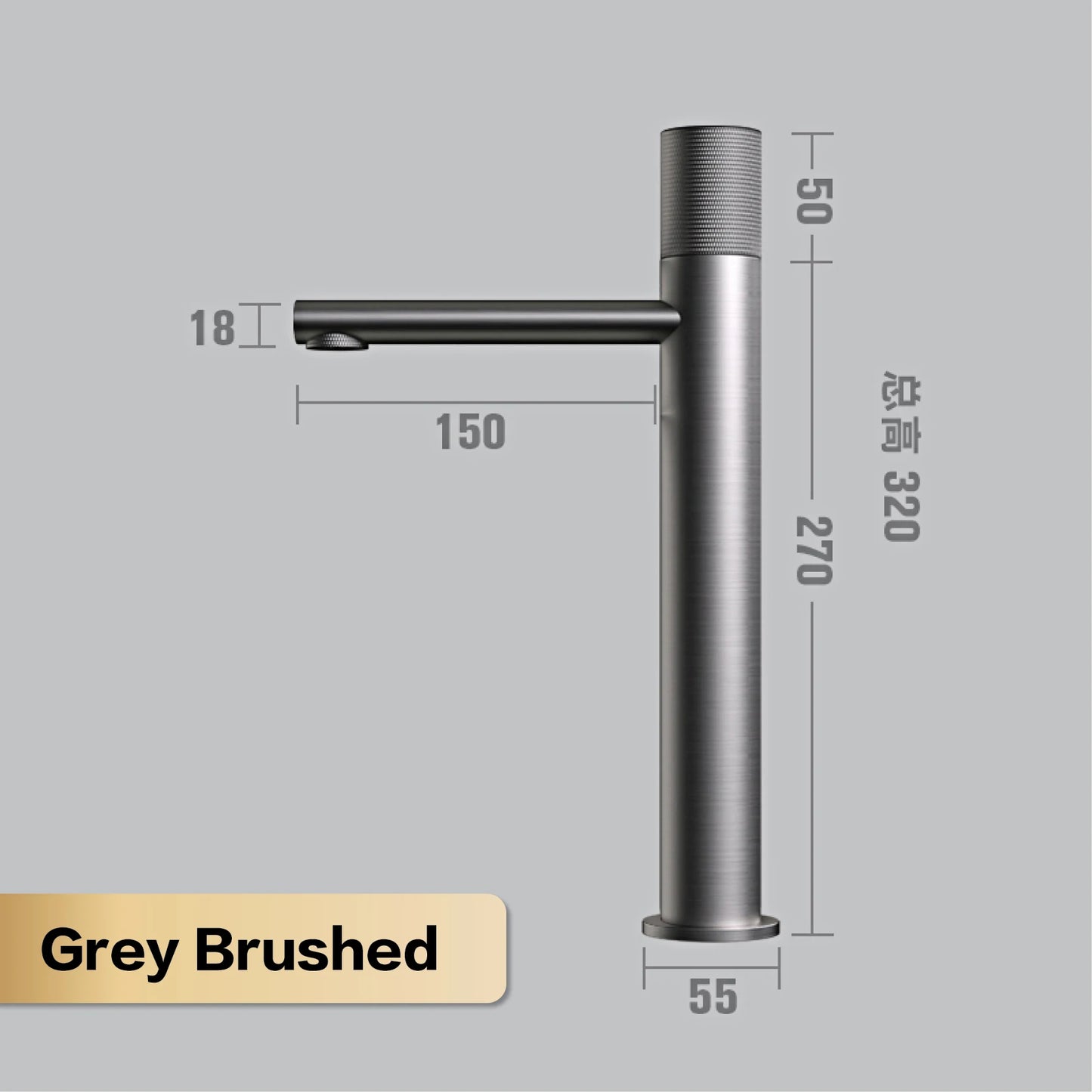 Aitana Black Brass Bathroom Faucet – Hot & Cold, Single Hole