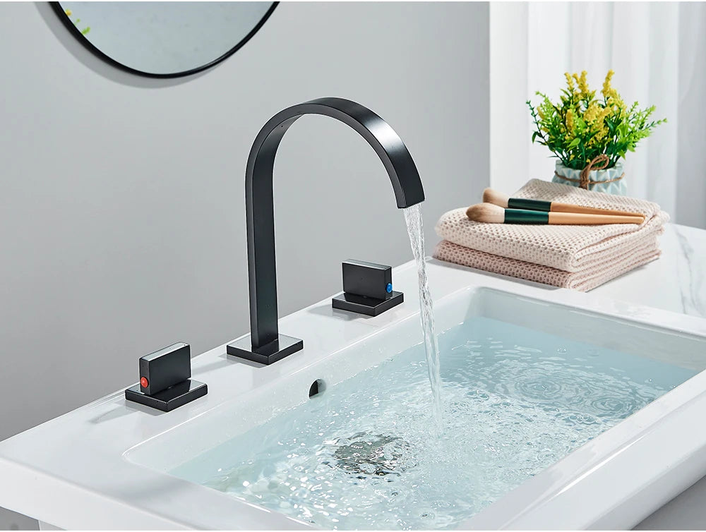 Brushed Gold Bathroom Basin Faucet Hot Cold Mixer Sink Tap
