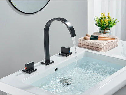 Brushed Gold Bathroom Basin Faucet Hot Cold Mixer Sink Tap